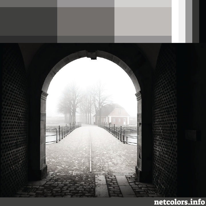 website color palette inspiration - snowy cityscape from an archway photo from pixabay